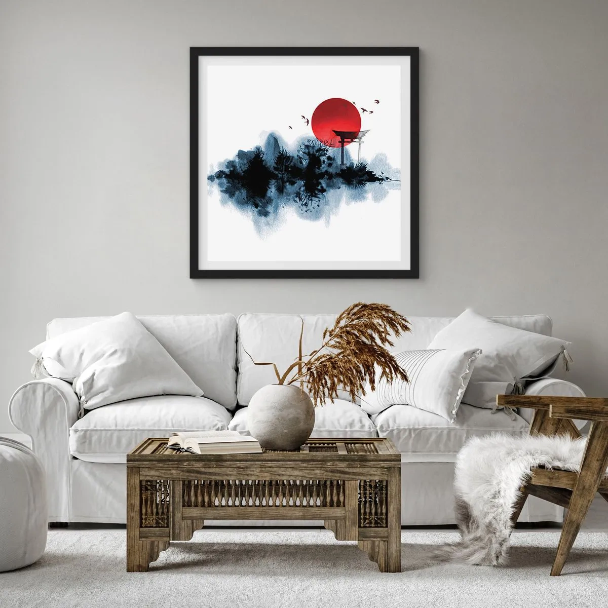 Plakat i sort ramme - Et japansk synspunkt - 60x60 cm