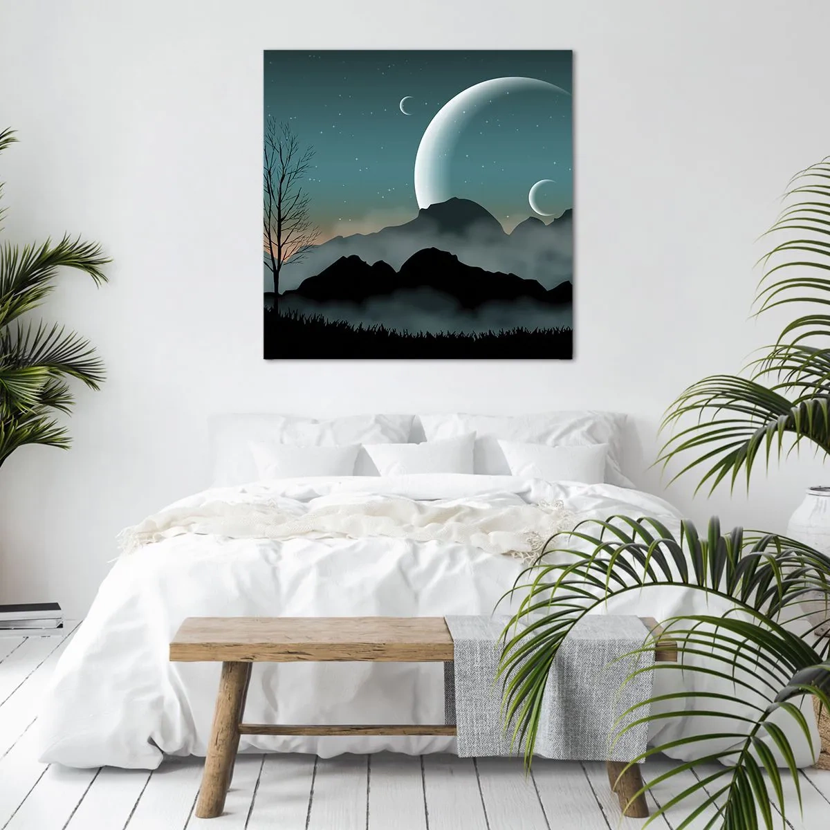 Lærredstryk - Billede på lærred - Karneval i den stjerneklare nat - 60x60 cm
