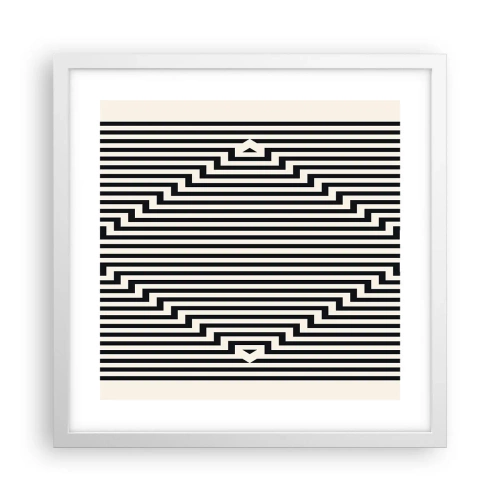 Plakat i hvid ramme - Geometrisk illusion - 40x40 cm