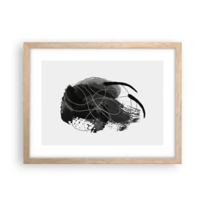 Plakat i ramme af lyst egetræ - Kom frem fra det sorte - 40x30 cm