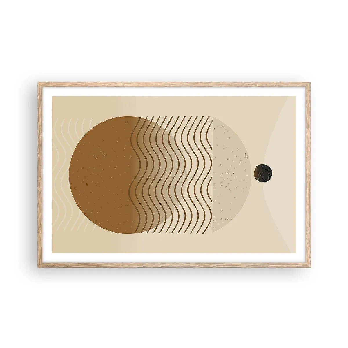 Plakat i ramme af lyst egetræ - Om geometriske figurers oprindelse - 91x61 cm