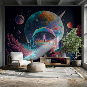 Fototapet Standard Eco - Filosoffer har aldrig drømt - Astronaut, Futuristisk, Kosmos - 150x105 cm