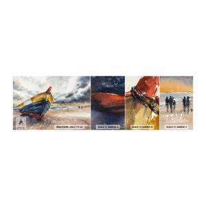 Prøve Fototapet Selvklæbende Deluxe Sticker - Hvile på stranden - Landskab, Båd, Ved havet - 100x30 cm