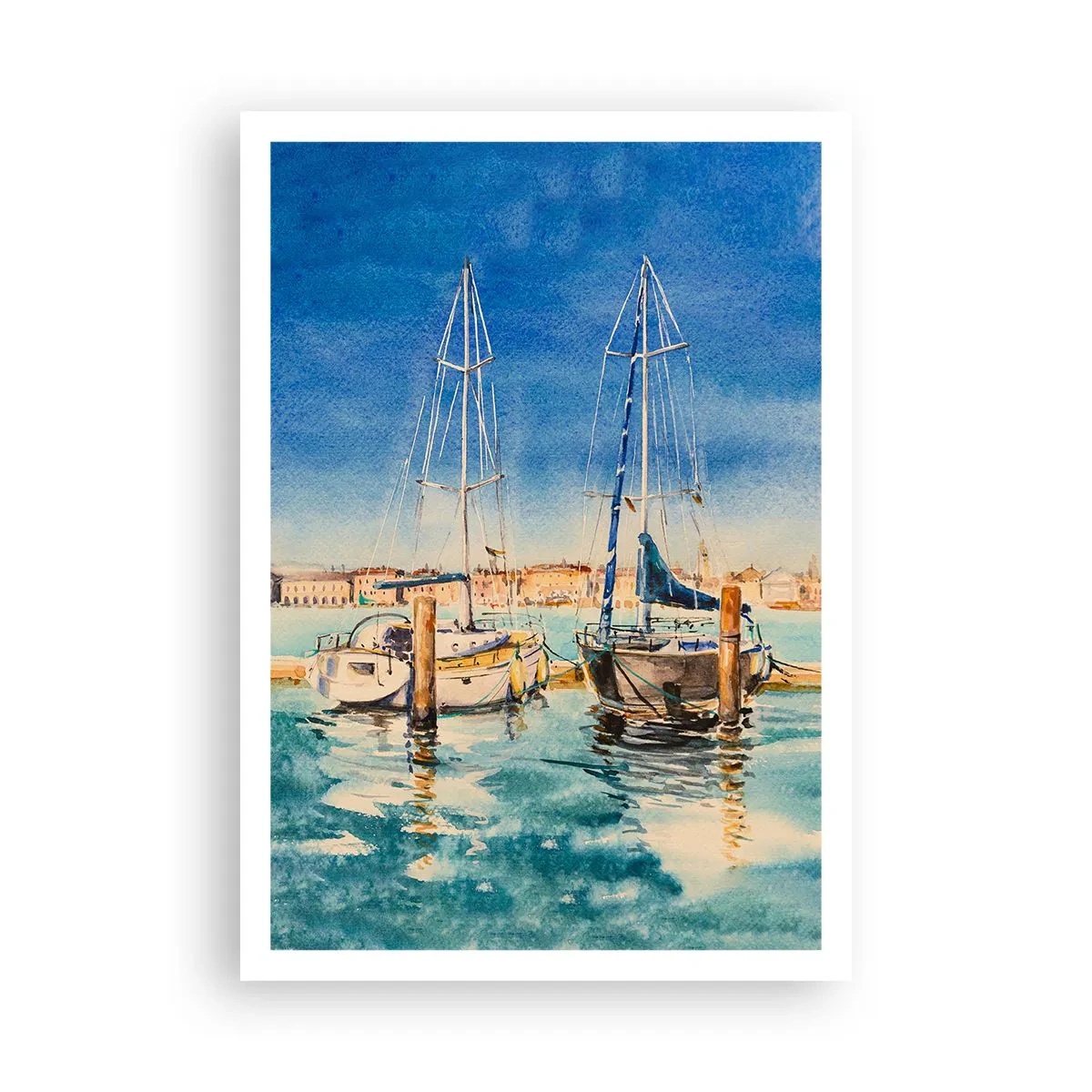 Plakat - Solrig lagune - 70x100 cm