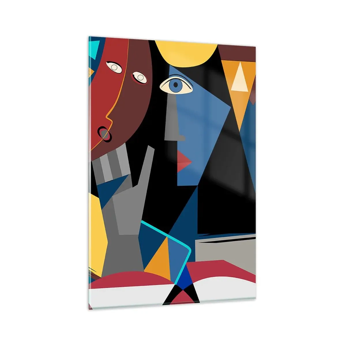 Billede på glas - Kubistisk samtale - 80x120 cm