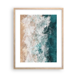 Plakat i ramme af lyst egetræ - Historier fra havet - 40x50 cm