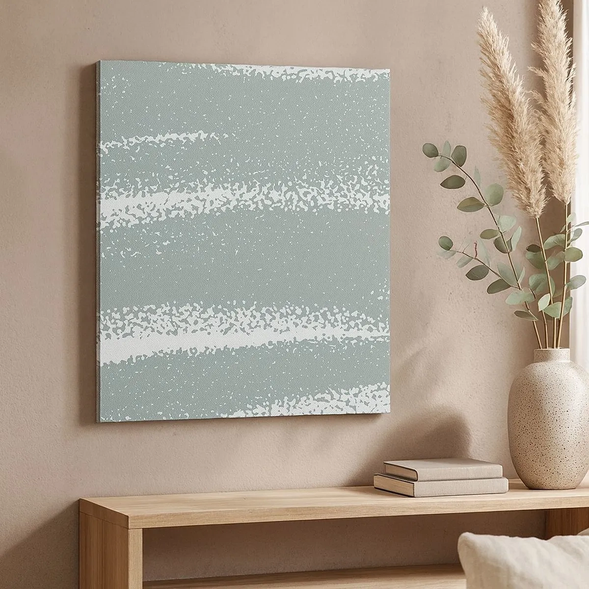 Lærredstryk - Billede på lærred - Abstraktion i vinterstemning - 30x30 cm