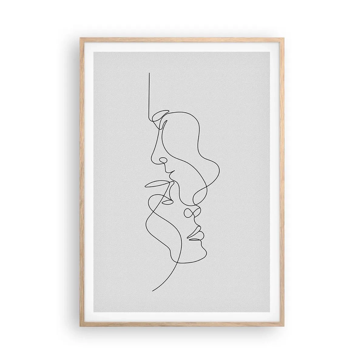 Plakat i ramme af lyst egetræ - Gløderne af glubende begær - 70x100 cm