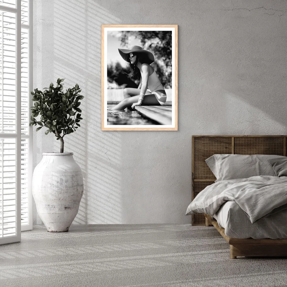 Plakat i ramme af lyst egetræ - Sommerdrøm - 50x70 cm