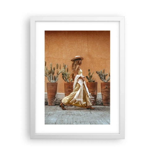 Plakat i hvid ramme - I en hippieagtig stil - 30x40 cm