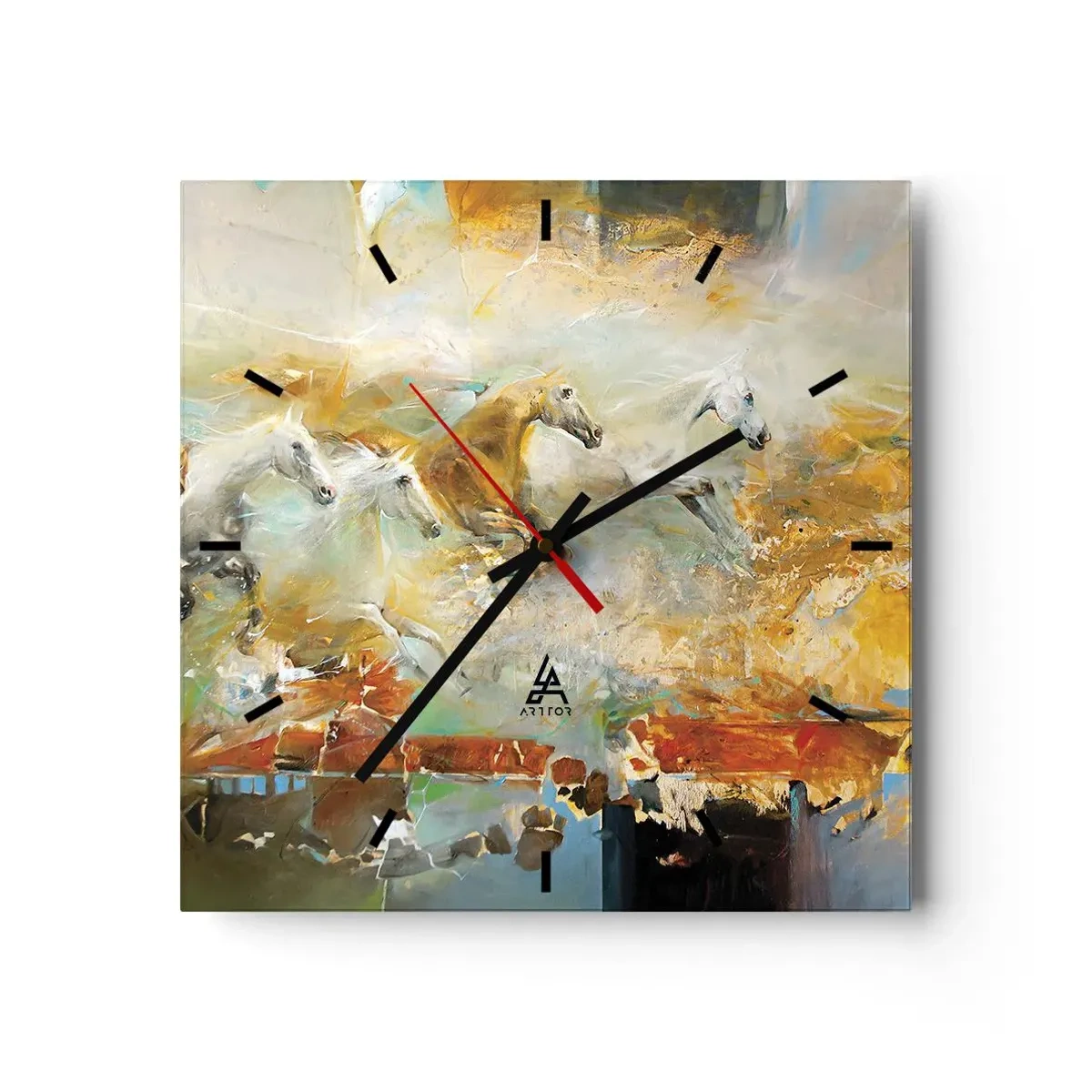Vægur, Uret - Galopperer gennem lyset - 40x40 cm