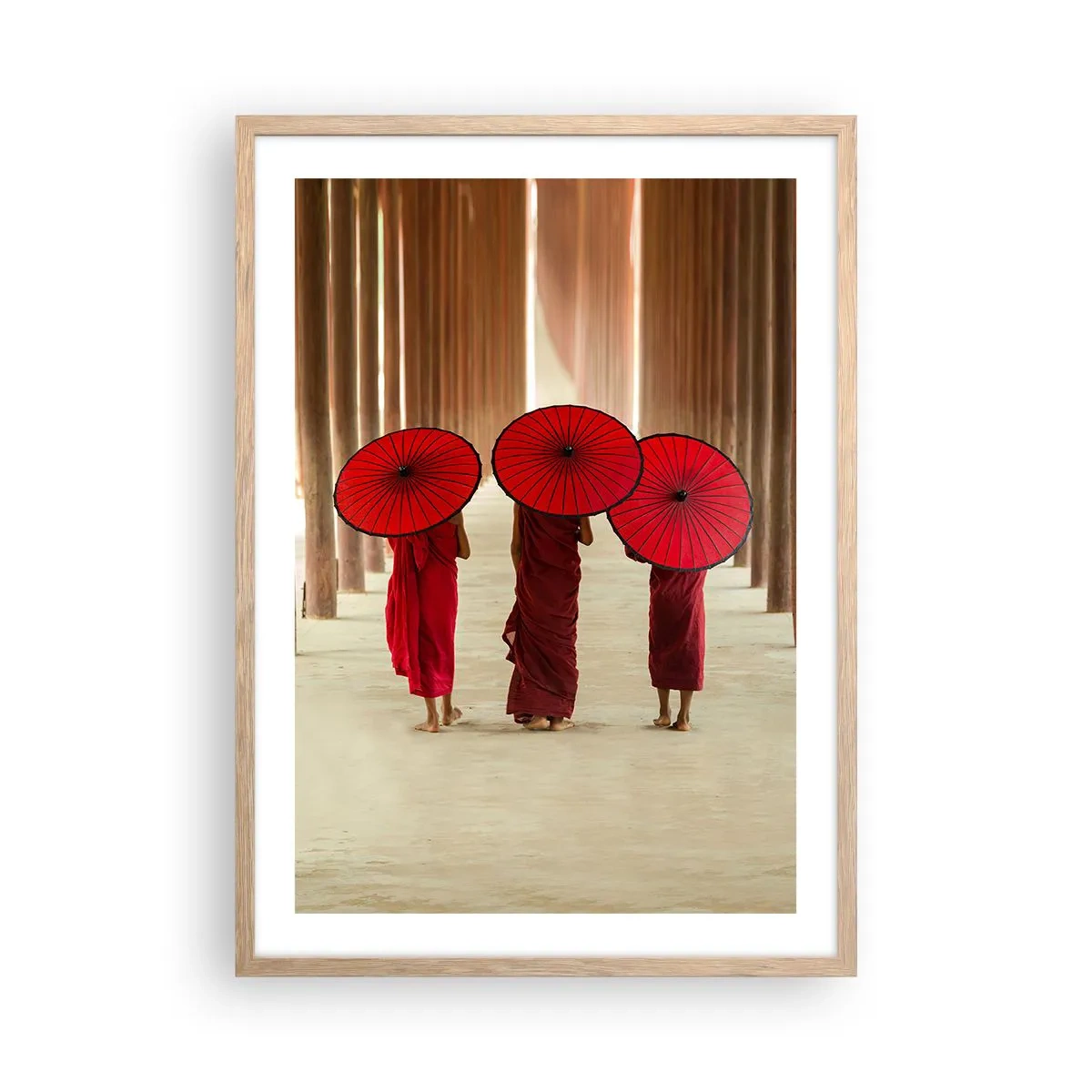 Plakat i ramme af lyst egetræ - På vej til det rene land - 50x70 cm