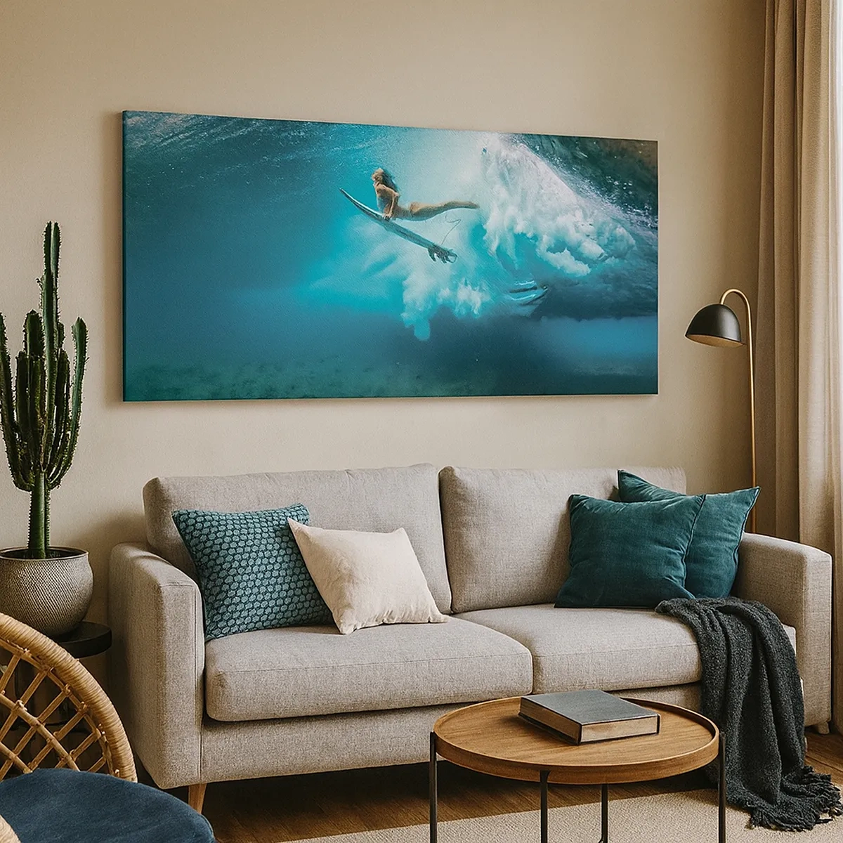 Lærredstryk - Billede på lærred - Undervandsverden - 30x30 cm