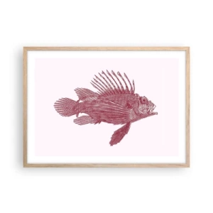 Plakat i ramme af lyst egetræ - En beboer i eksotiske farvande - 70x50 cm