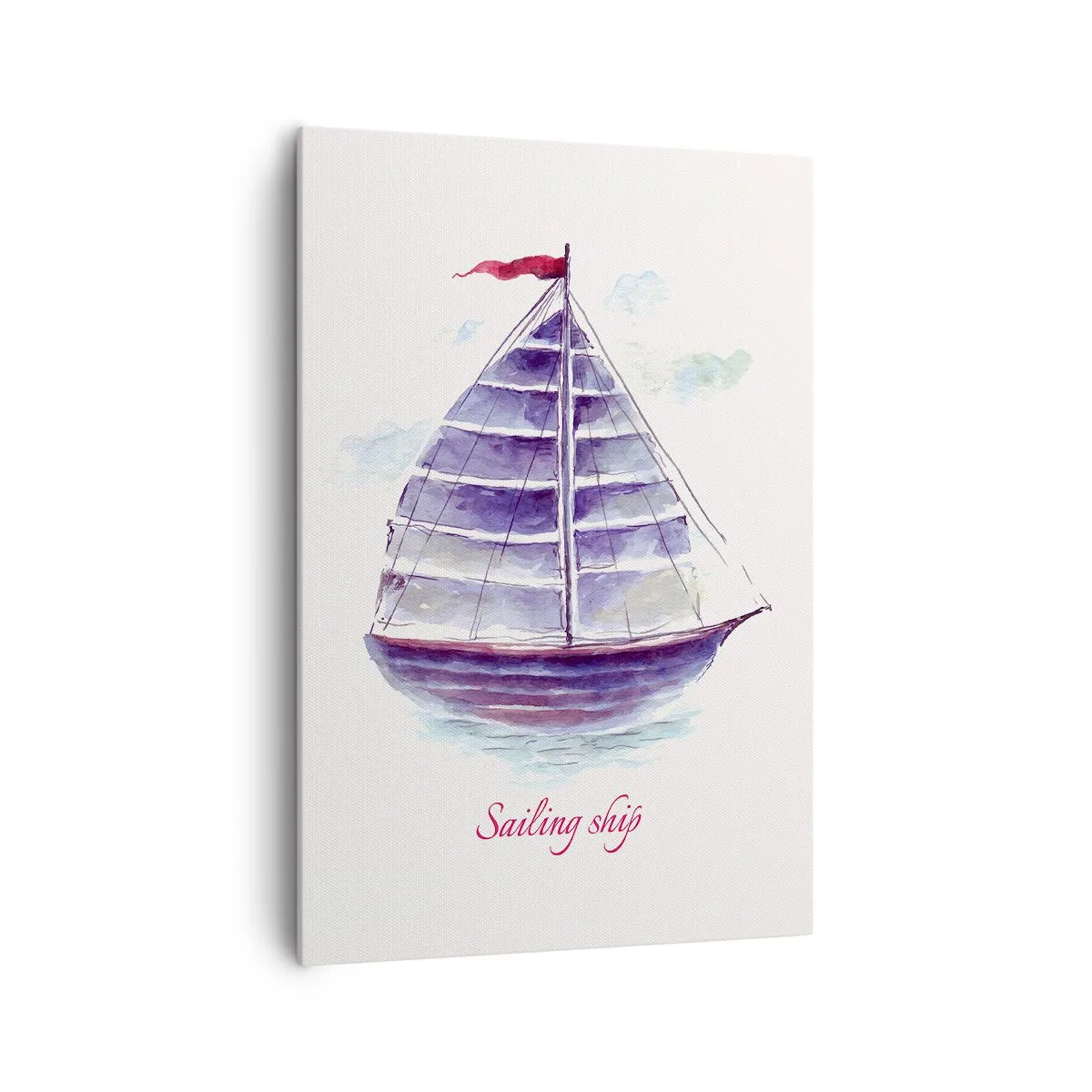 Lærredstryk - Billede på lærred - Fulde sejl og roligt vand - 70x100 cm