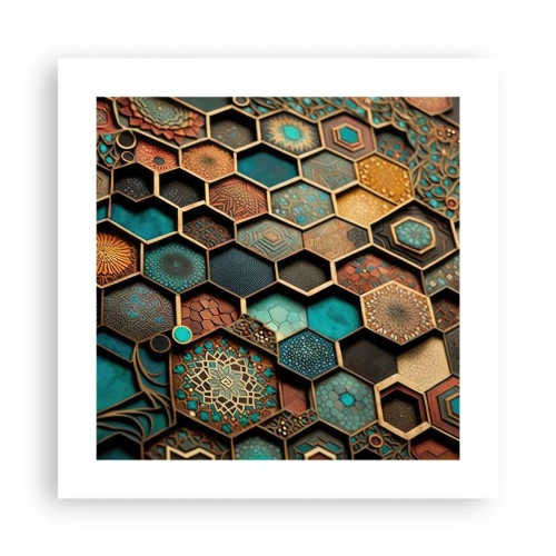 Plakat - Arabiske ornamenter - en variation - 40x40 cm