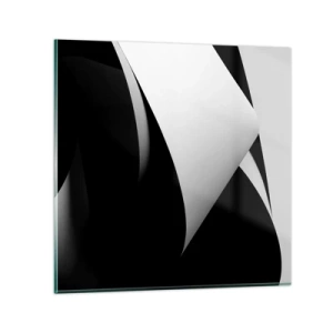 Billede på glas - Lysflader fra skyggernes dybder - 70x70 cm