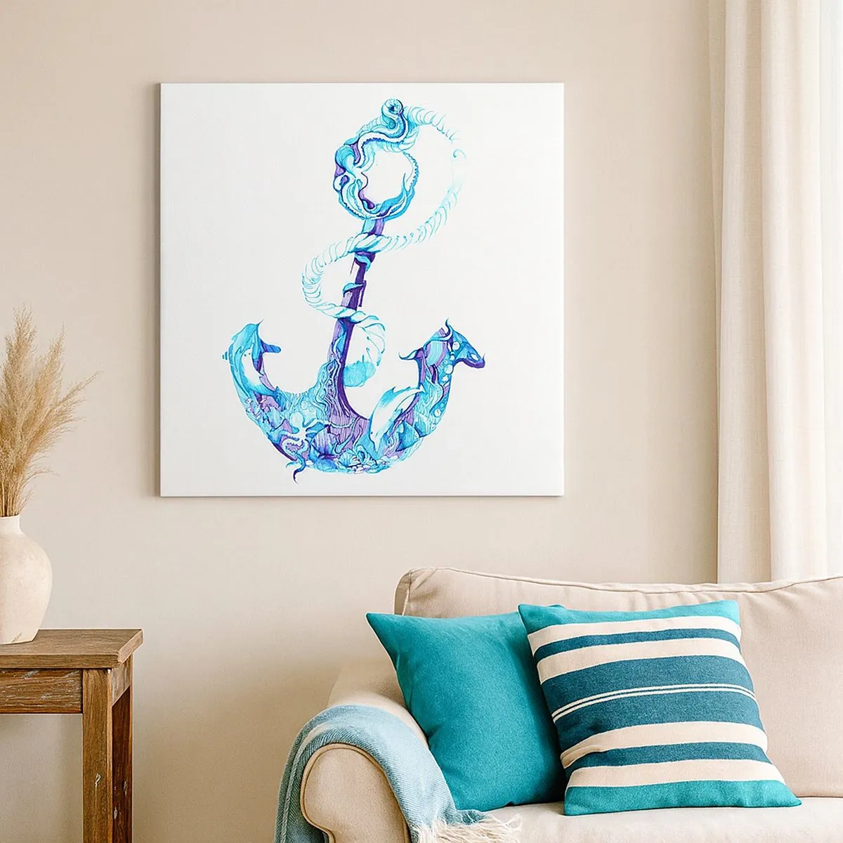 Lærredstryk - Billede på lærred - Forvalter af havets hemmeligheder - 30x30 cm