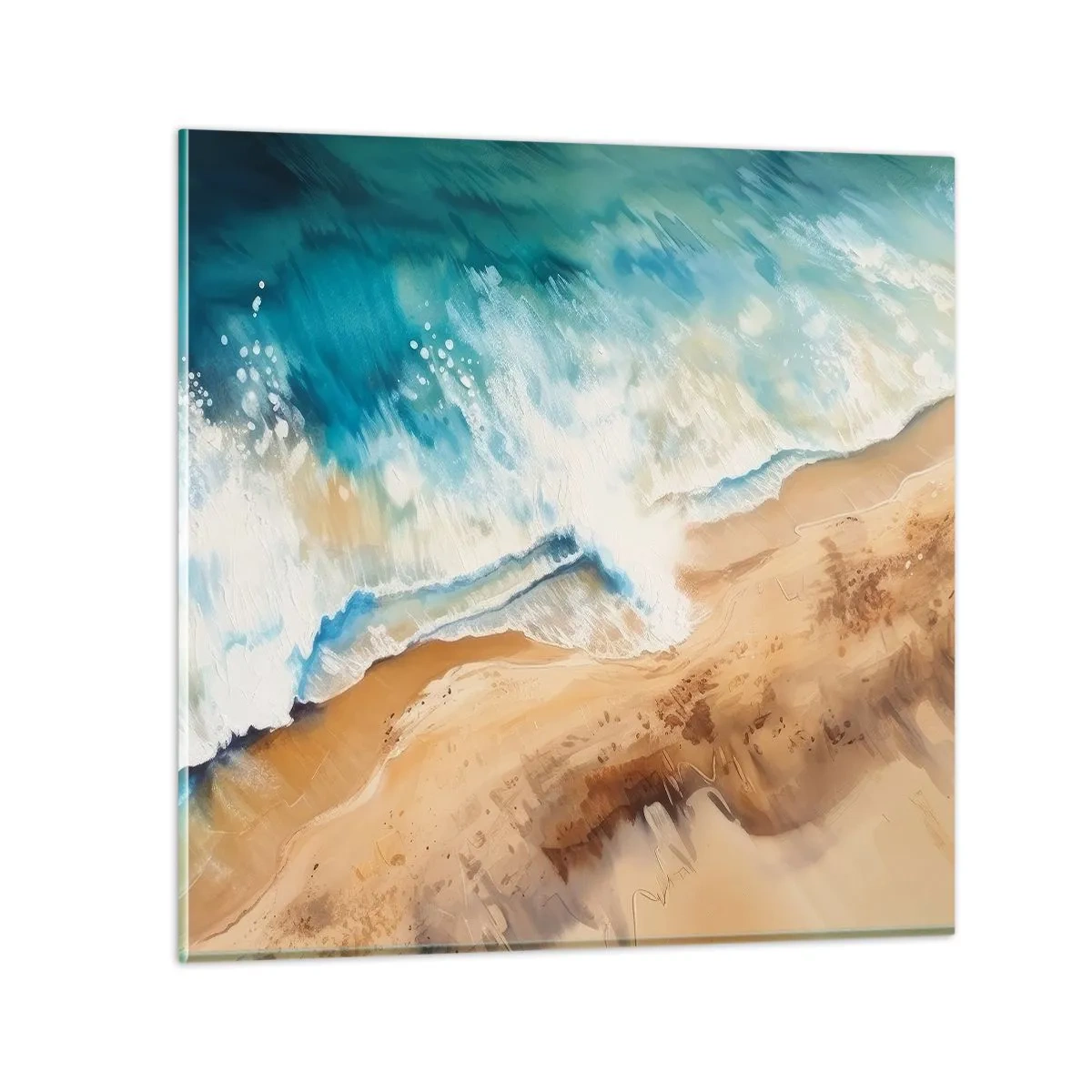 Billede på glas - Tilbagevendende bølge - 30x30 cm