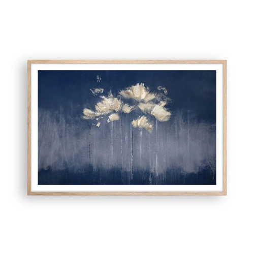 Plakat i ramme af lyst egetræ - Som kronblade i vinden - 91x61 cm