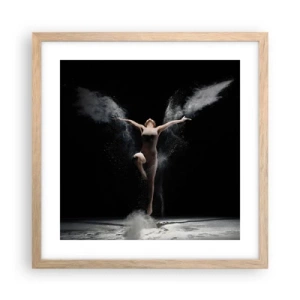 Plakat i ramme af lyst egetræ - Elfer findes - 40x40 cm