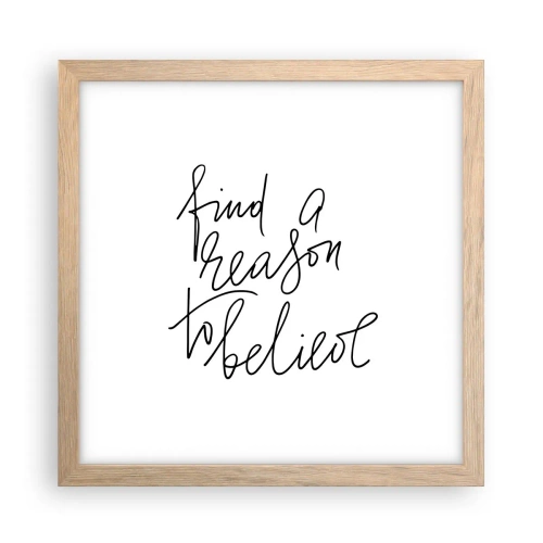 Plakat i ramme af lyst egetræ - Det er muligt - 30x30 cm