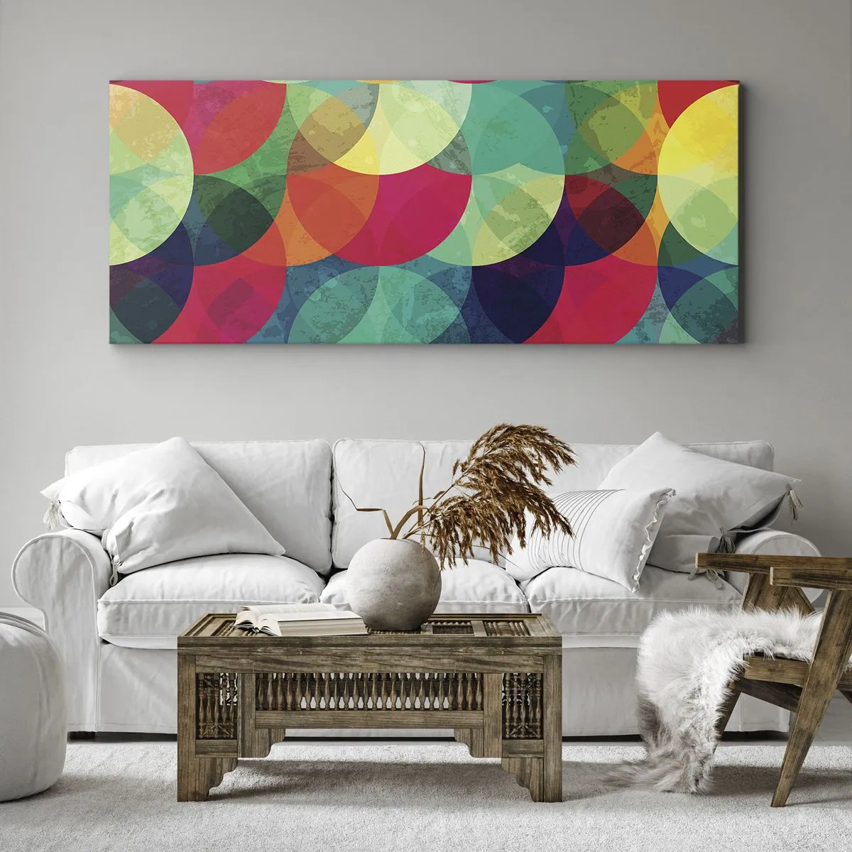 Lærredstryk - Billede på lærred - Ind i regnbuens opstigning - 100x40 cm