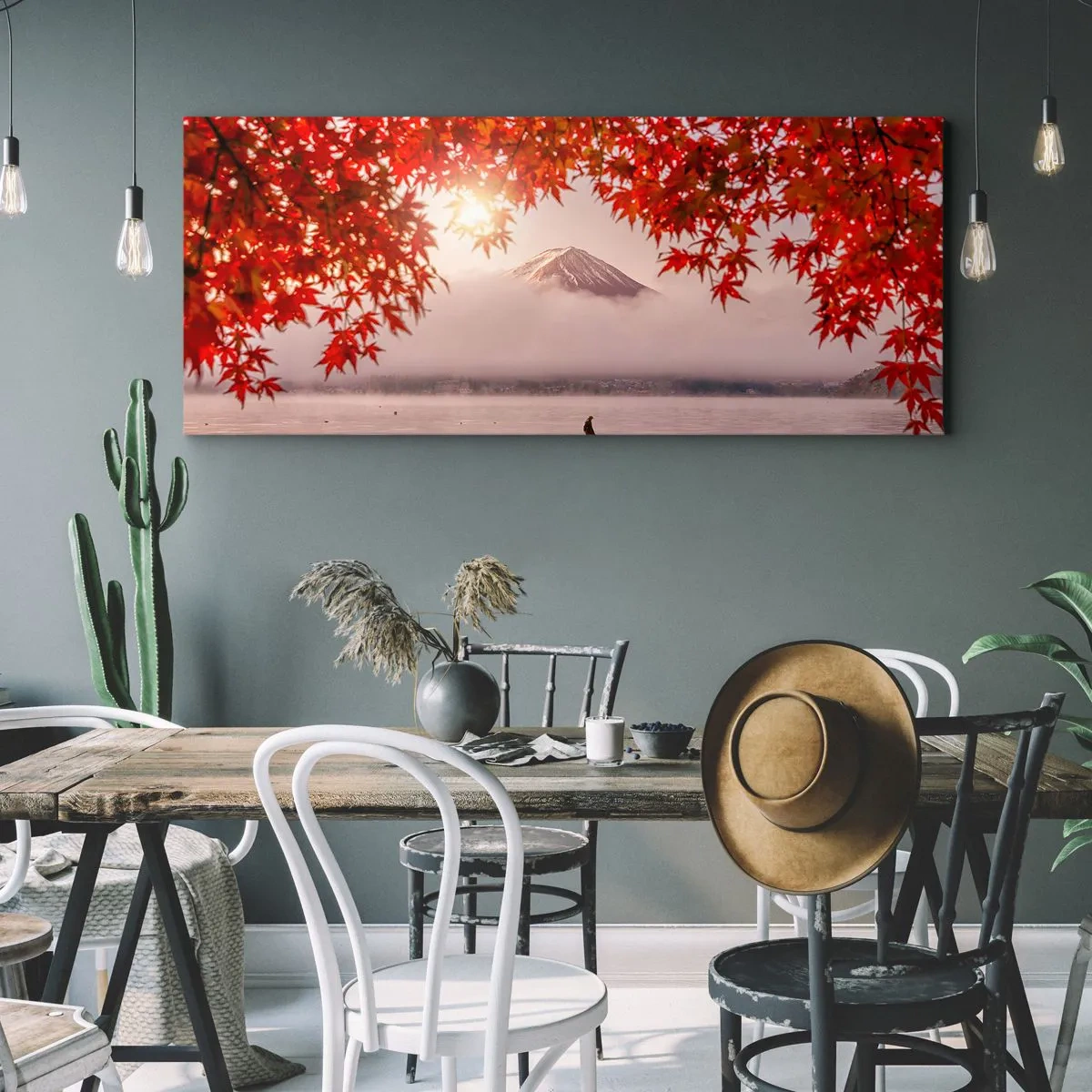 Lærredstryk - Billede på lærred - I en japansk atmosfære - 100x40 cm