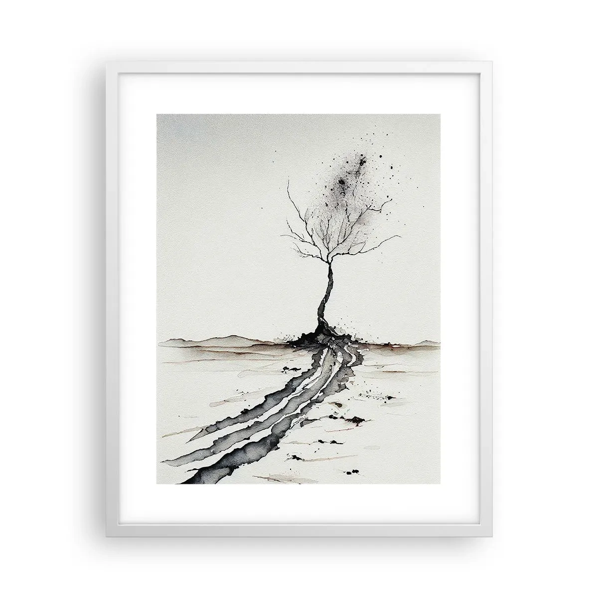 Plakat i hvid ramme - Vinterens melankoli - 40x50 cm