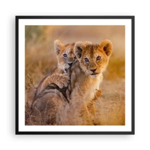 Plakat i sort ramme - Forstyr ikke! Vi har det sjovt - 60x60 cm