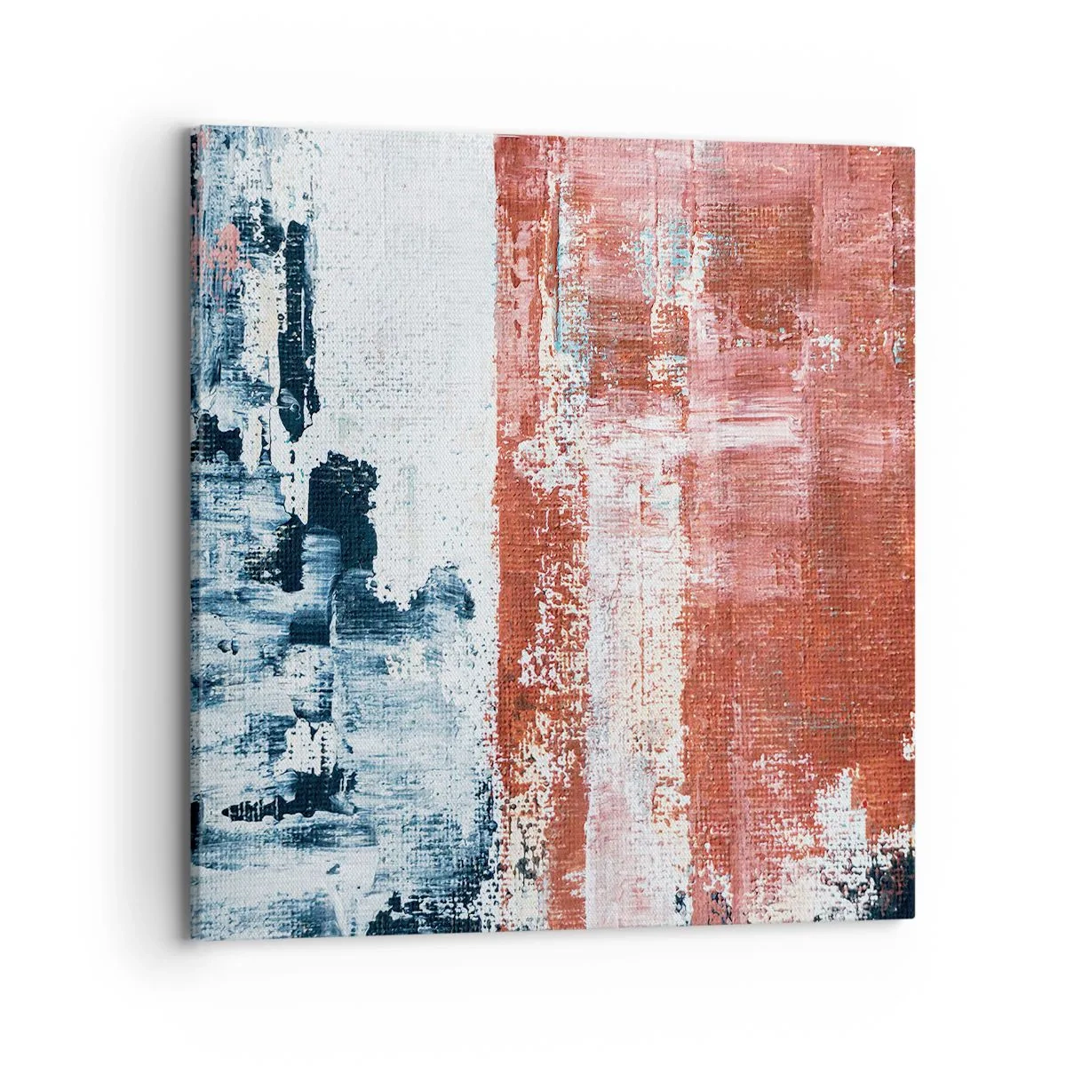 Lærredstryk - Billede på lærred - Abstrakt halvt og halvt - 70x70 cm