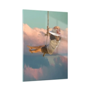 Billede på glas - Sjov i skyerne - 50x70 cm