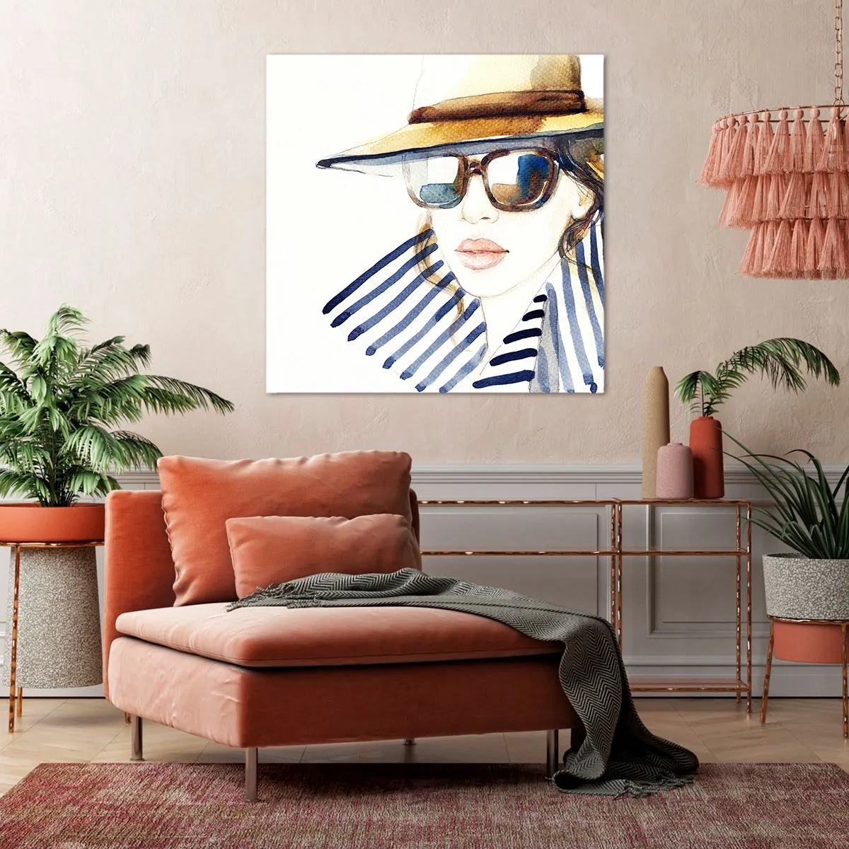 Lærredstryk - Billede på lærred - Florida byder dig velkommen! - 40x40 cm