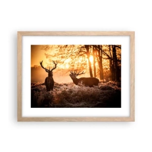 Plakat i ramme af lyst egetræ - En jægerdrøm - 40x30 cm