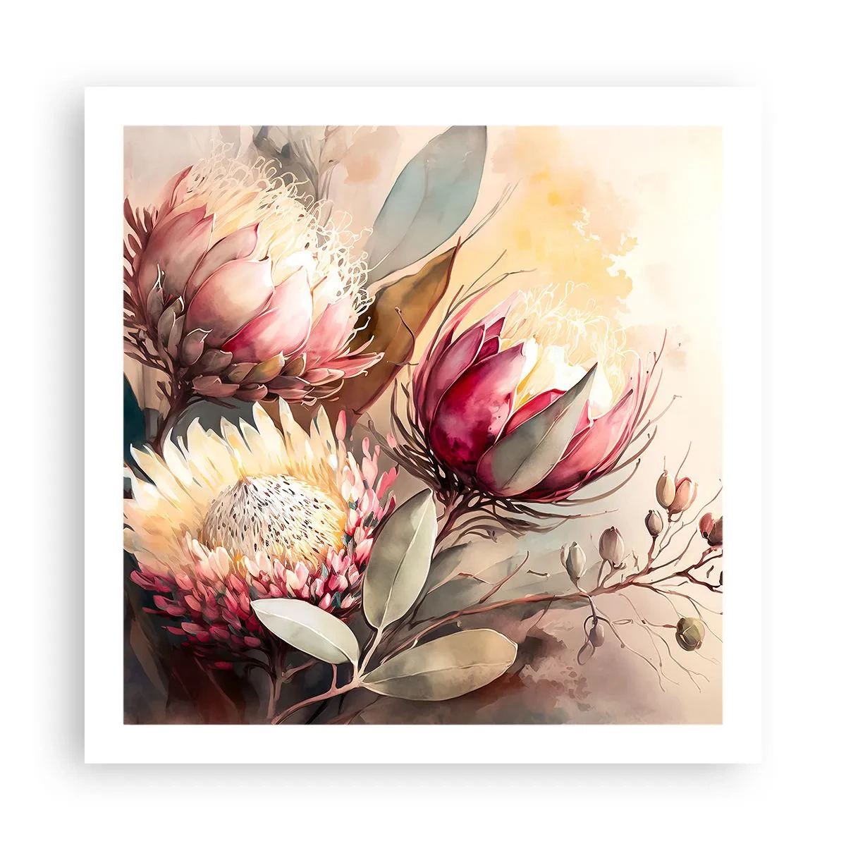 Plakat - I profil og en face - 60x60 cm