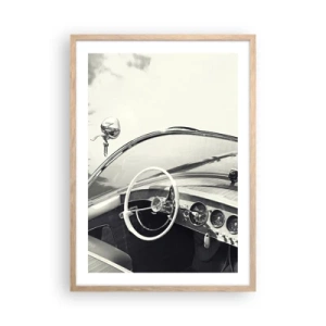 Plakat i ramme af lyst egetræ - Vejr for de rige - 50x70 cm