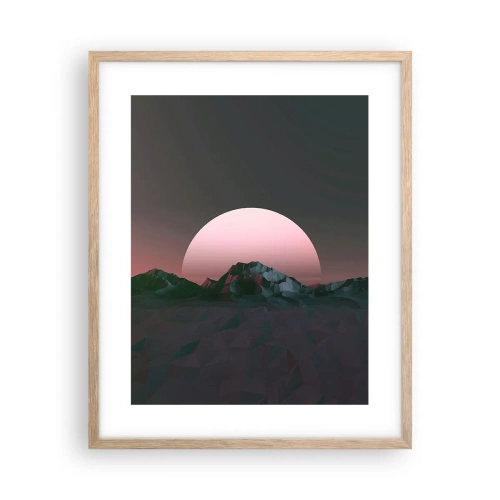 Plakat i ramme af lyst egetræ - I en nabogalakse - 40x50 cm
