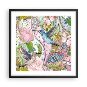 Plakat i sort ramme - Forviklet i vinstokkene - 50x50 cm