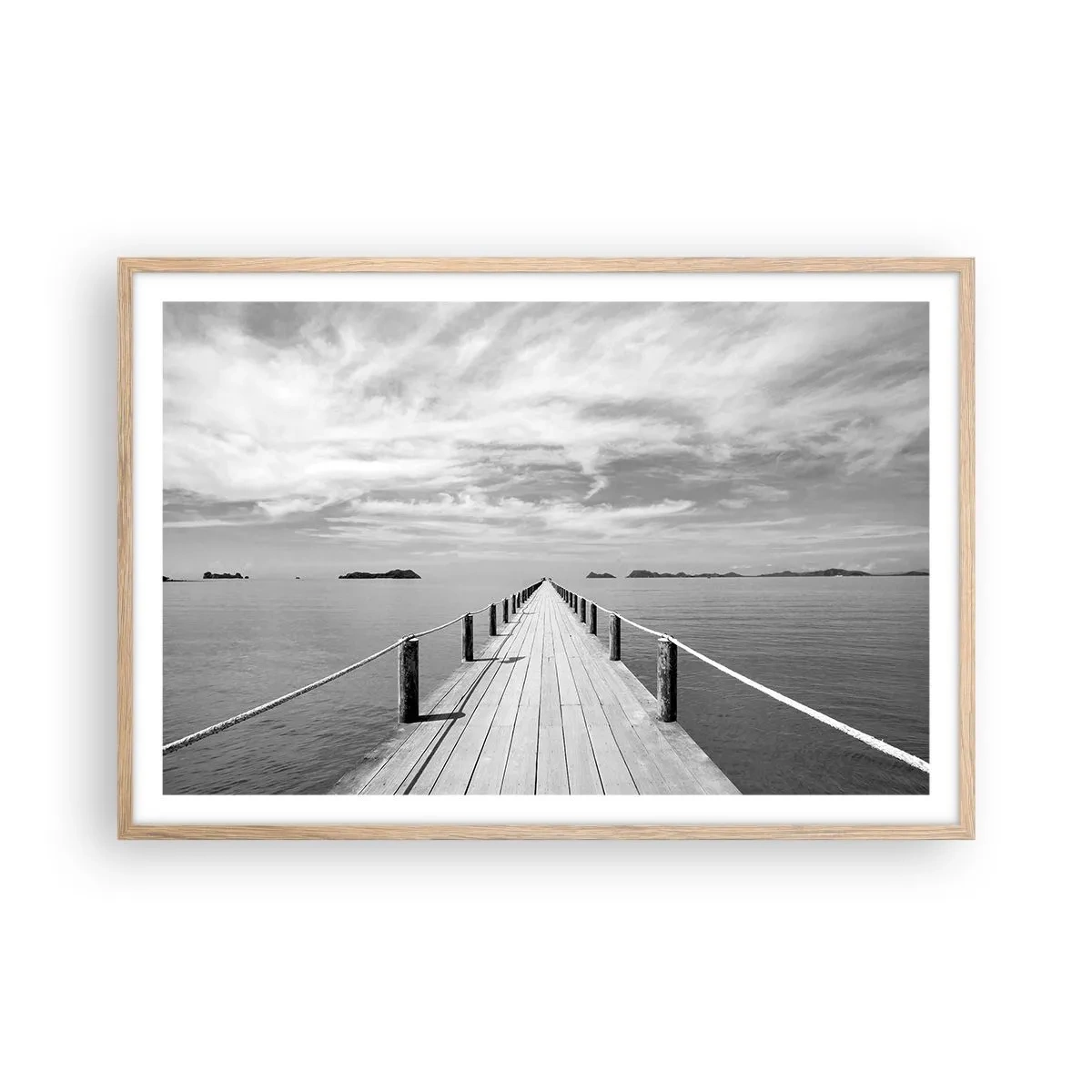 Plakat i ramme af lyst egetræ - Eller måske en rejse... - 91x61 cm