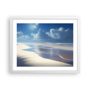 Plakat i hvid ramme - Ferie i paradis - 50x40 cm
