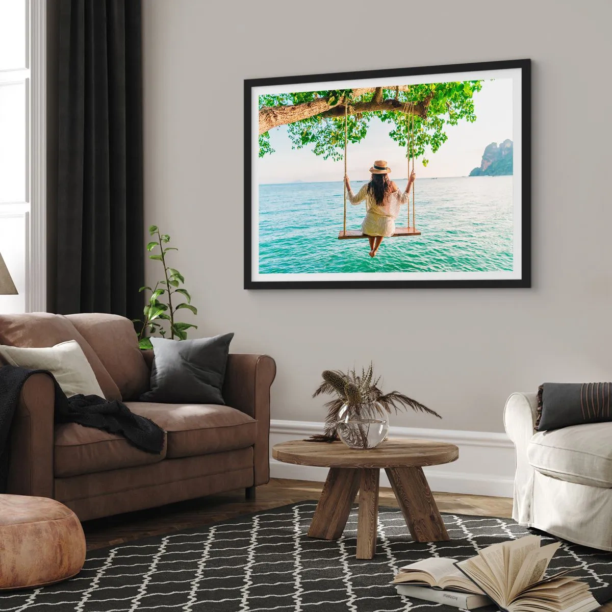 Plakat i sort ramme - Livet er smukt - 70x50 cm