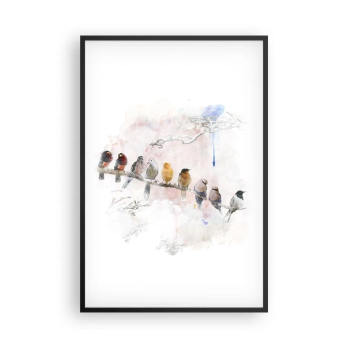 Plakat i sort ramme - Møde med vinger - 61x91 cm