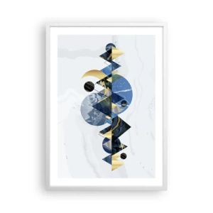 Plakat i hvid ramme - Geometrisk landskab - 50x70 cm