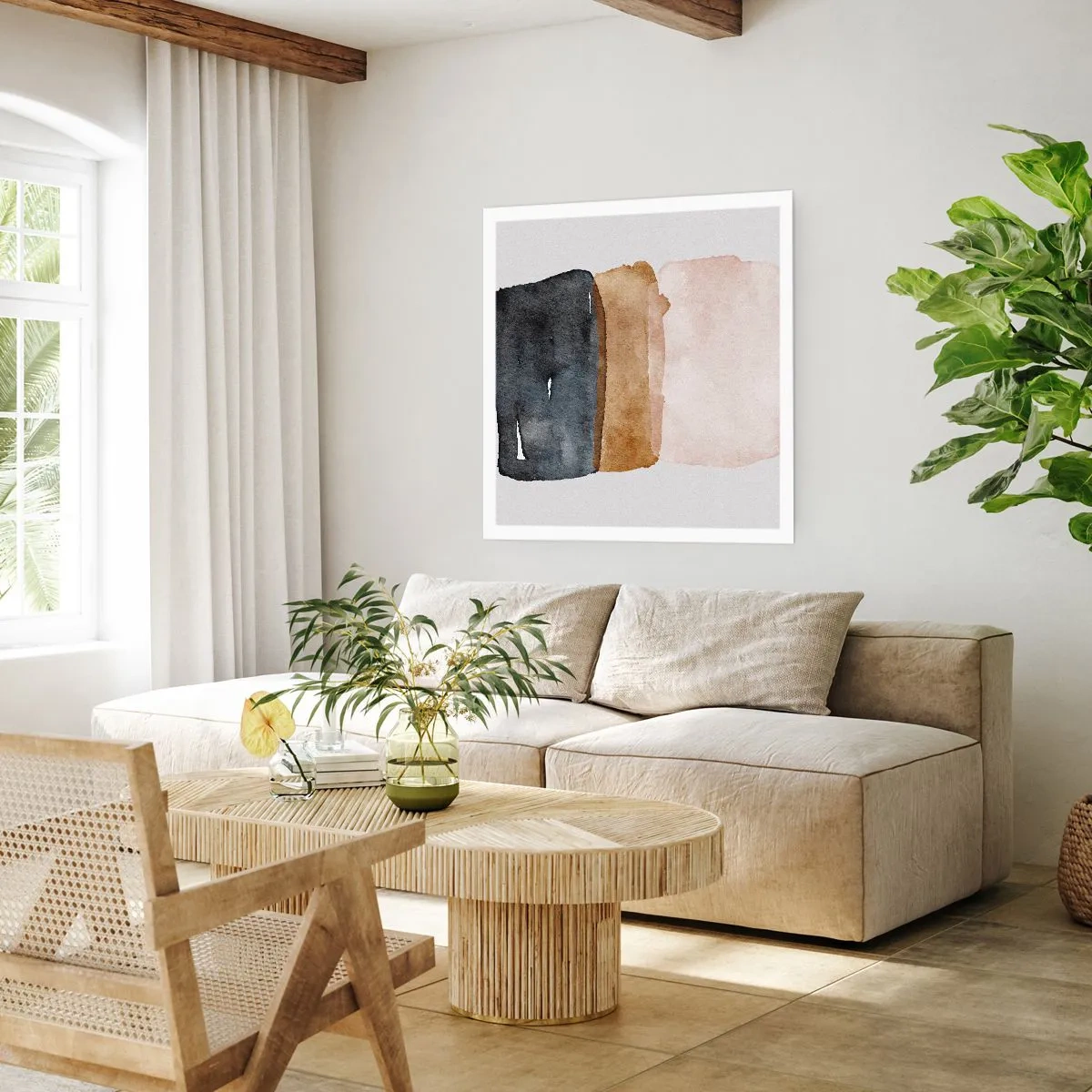 Plakat - Sammensætning af jordfarver - 60x60 cm