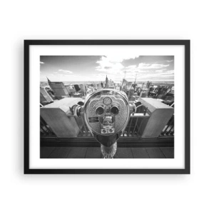 Plakat i sort ramme - Byen over byer - 50x40 cm