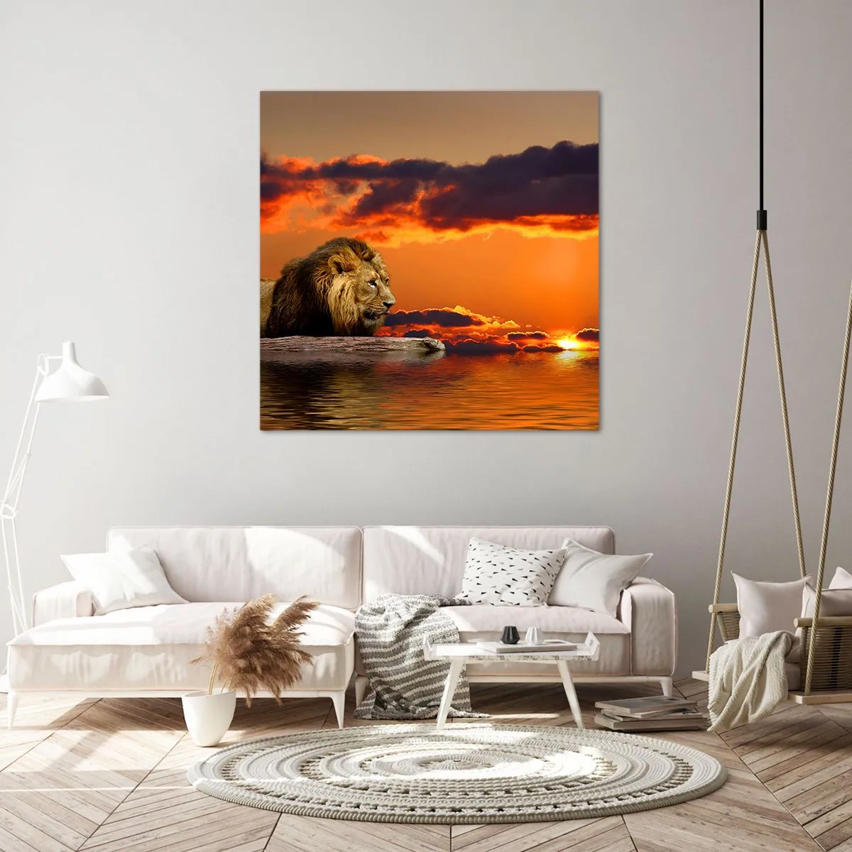 Lærredstryk - Billede på lærred - Naturens konge - 70x70 cm
