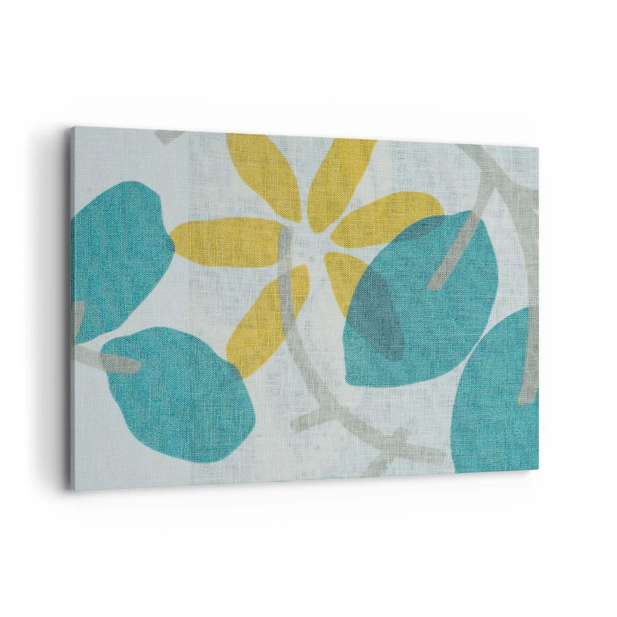 Lærredstryk - Billede på lærred - Blandt azurblå blade - 100x70 cm