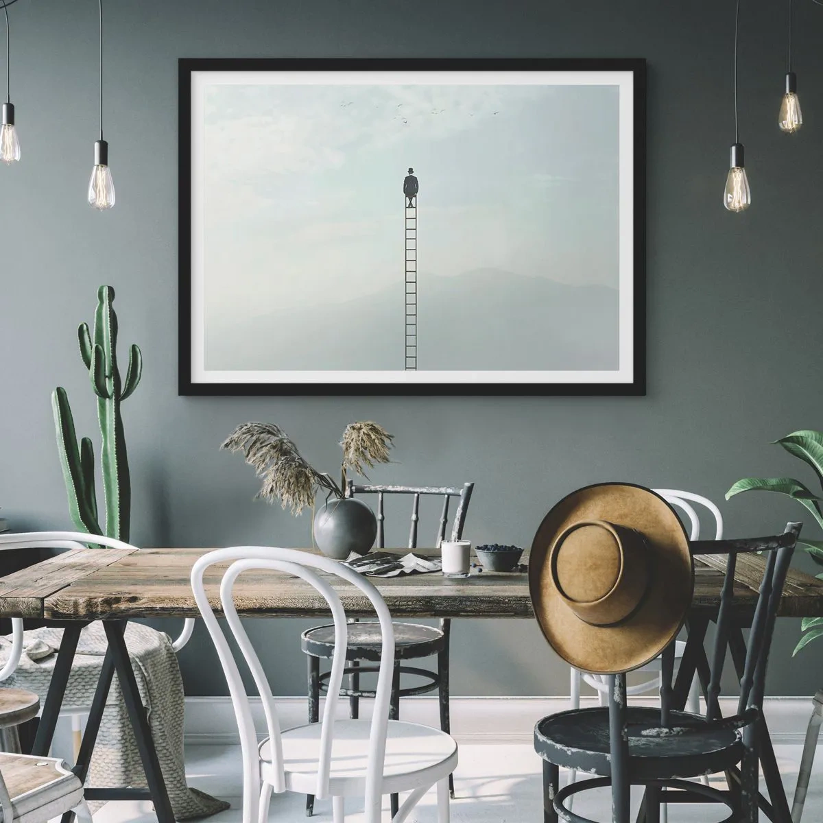 Plakat i sort ramme - Stig yderligere - 100x70 cm