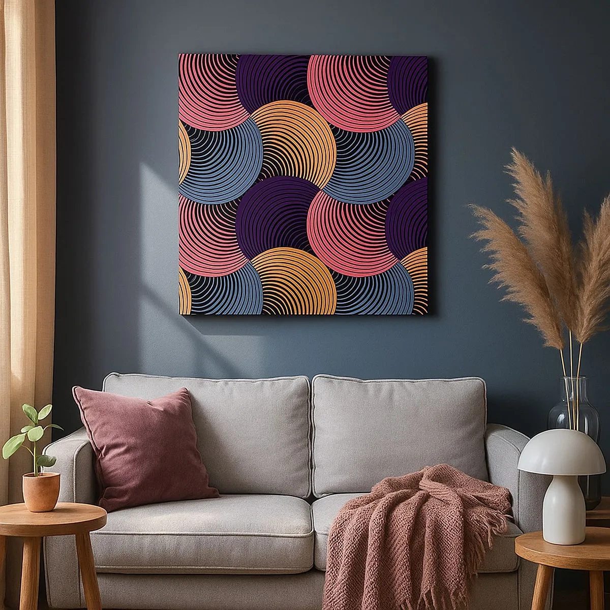 Lærredstryk - Billede på lærred - I en cirkulær rytme - 30x30 cm