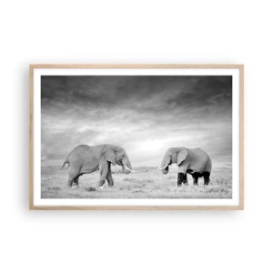 Plakat i ramme af lyst egetræ - Gråt er smukt - 91x61 cm